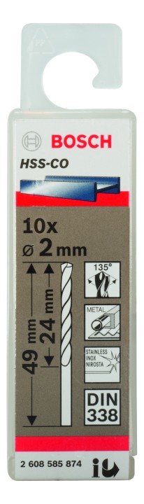 10 Forets HSS-Co PRO Inox 2x24