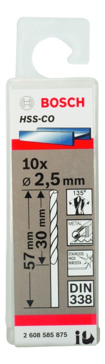 10 Forets HSS-Co PRO Inox 2x30
