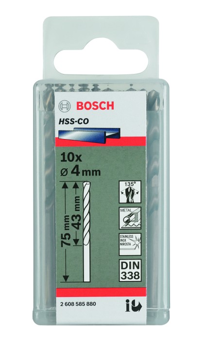 10 Forets HSS-Co PRO Inox 3.4x