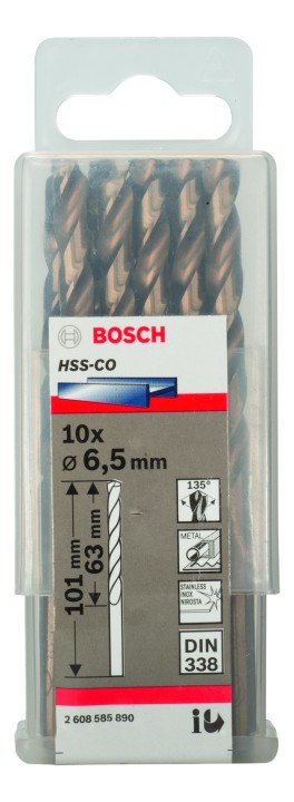 10 Forets HSS-Co PRO Inox 6.5x