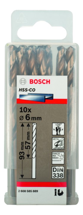 10 Forets HSS-Co PRO Inox 6x57