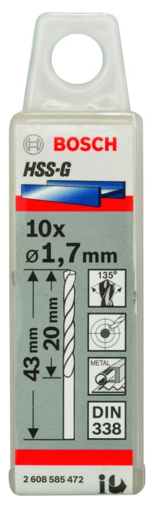 10 Forets HSS-G PRO 1.7x20x43m