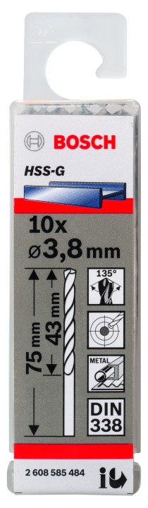 10 Forets HSS-G PRO 3.8x43x75m