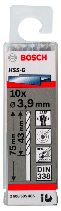 10 Forets HSS-G PRO 3.9x43x75m