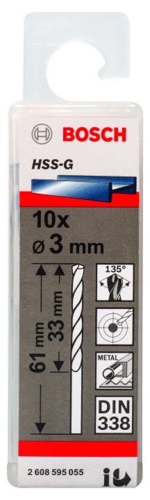 10 Forets HSS-G PRO 3x33x61mm