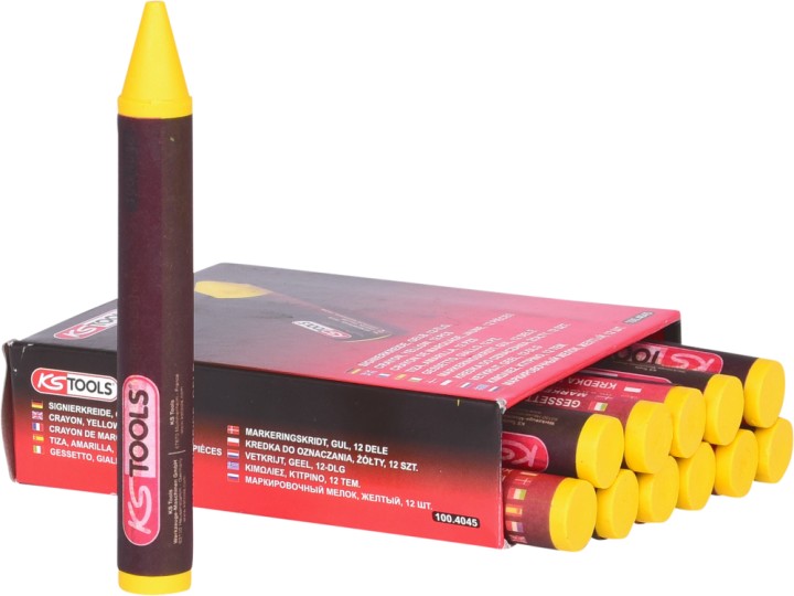 12 crayons jaune marquage pneu