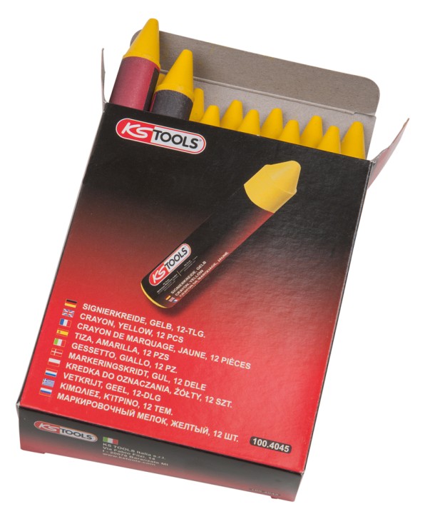12 crayons jaune marquage pneu