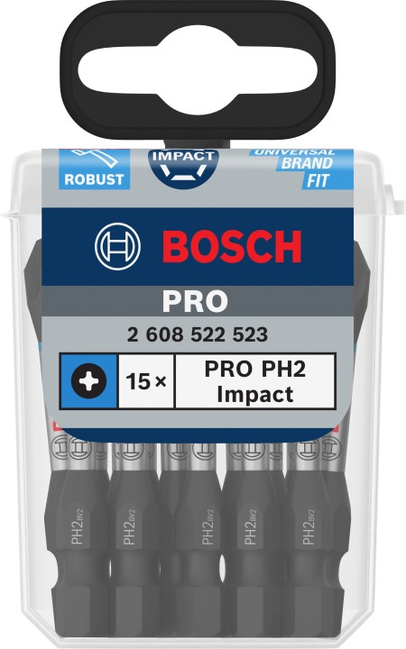 15 Embouts PRO Impact PH2 55mm