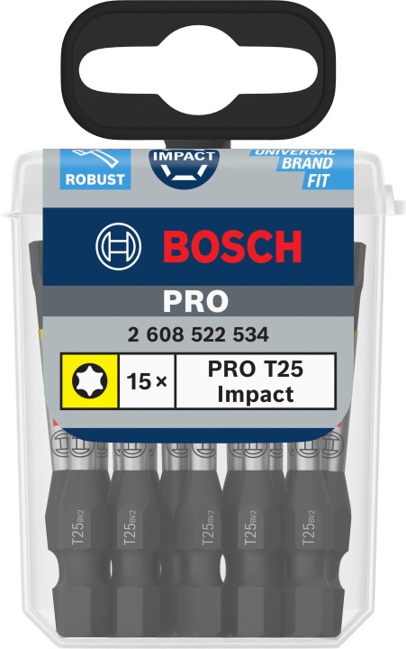 15 Embouts PRO Impact T25 55mm