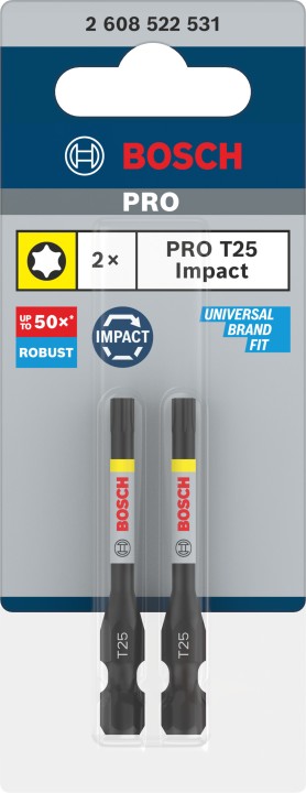 2 Embouts PRO Impact T25 55mm
