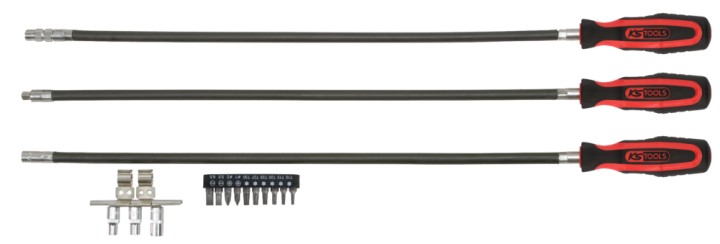 3 tournevis flexibles, L.500mm