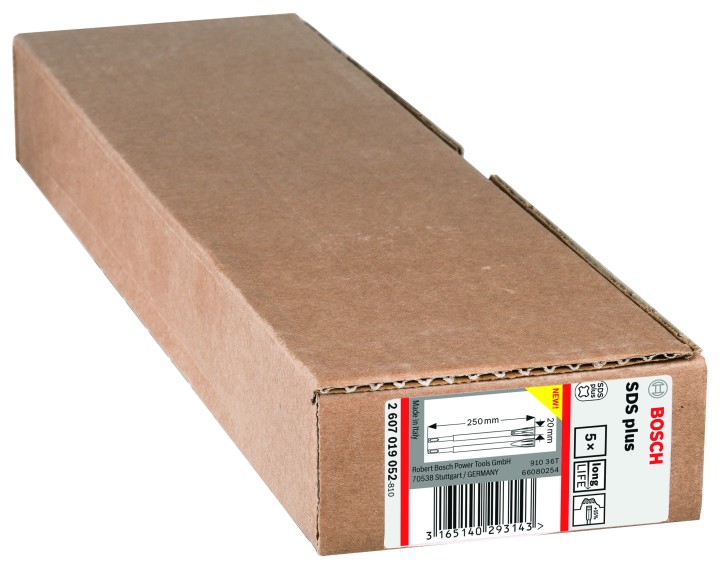 5 burins plats PRO SDS plus-5C