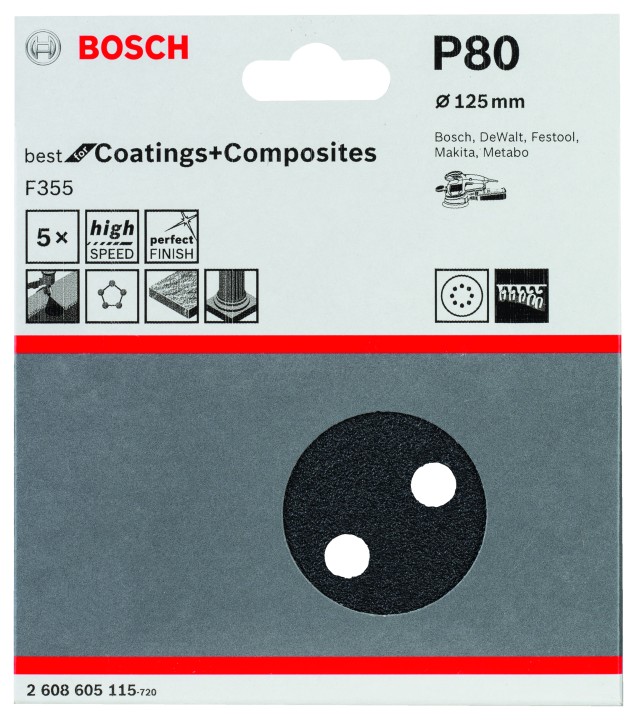 5 Disques abrasifs PRO F355 12