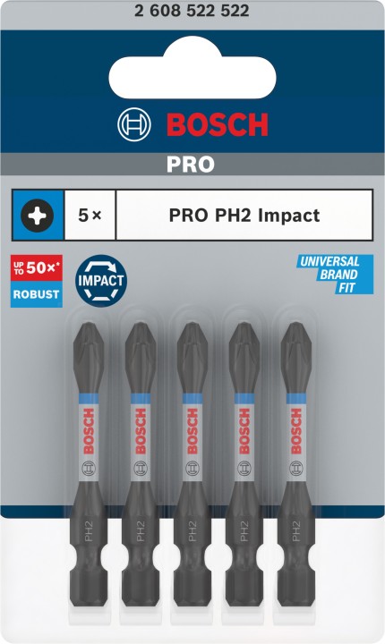 5 Embouts PRO Impact PH2 55mm