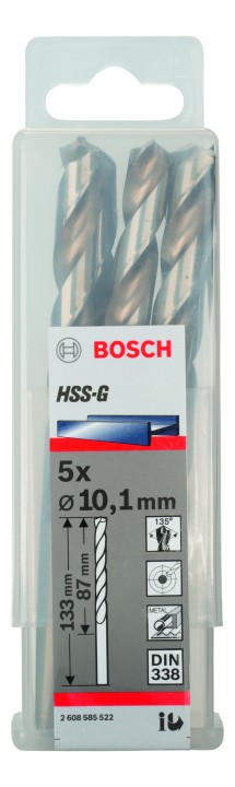 5 Forets HSS-G PRO Métal 10.1x