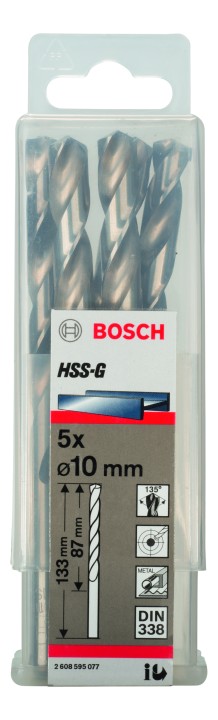 5 Forets HSS-G PRO Métal 10x87