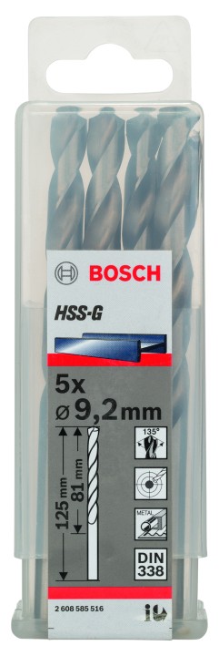 5 Forets HSS-G PRO Métal 9.2x8