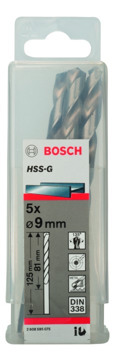 5 Forets HSS-G PRO Métal 9x81x