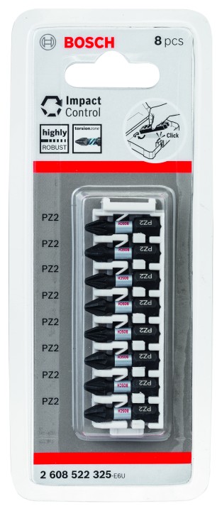8 Embouts PRO Impact PZ2 25mm