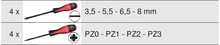 8 tournevis ULTgrip, Fente-PZ