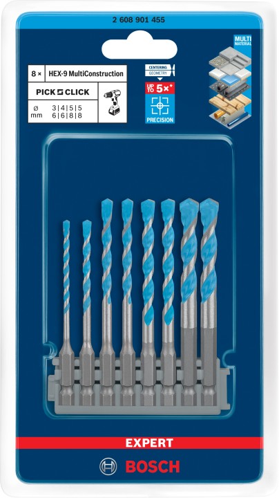 Barrette 8 forets Multi-mat HE