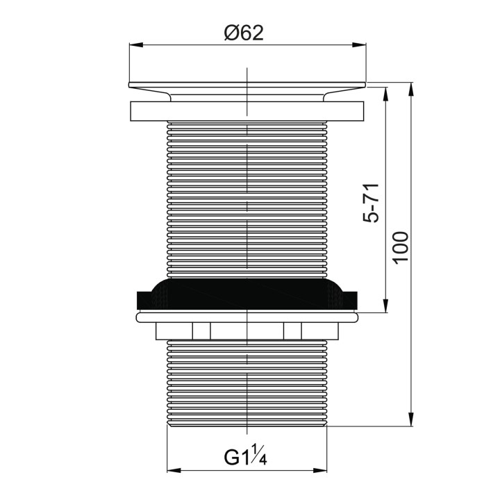 BONDE DE LAVABO A CLAPET ROTATIF EN LAITON