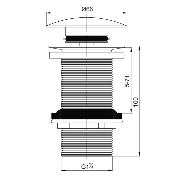 BONDE DE LAVABO QUICK CLAC EN LAITON - 100MM