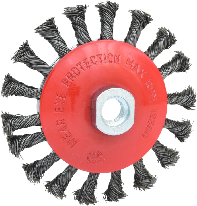 Brosse acier torsadé, 115mm