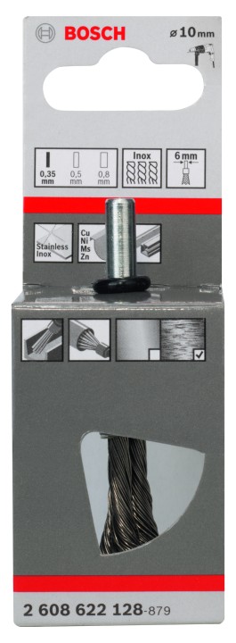 Brosse sur tige PRO Inox 10x0.