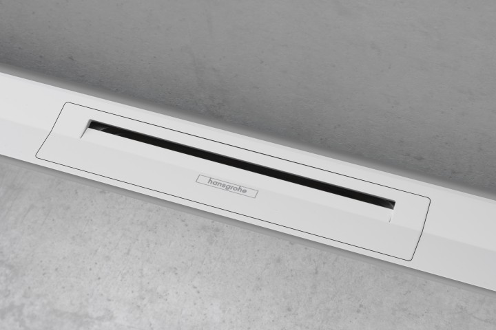 Caniveau de douche 1000 à découper - installation contre le mur - blanc mat