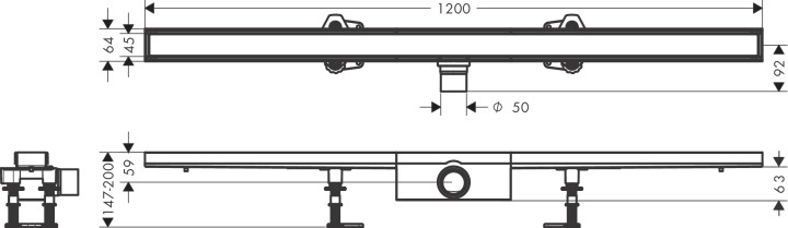 Caniveau de douche 1200 mm