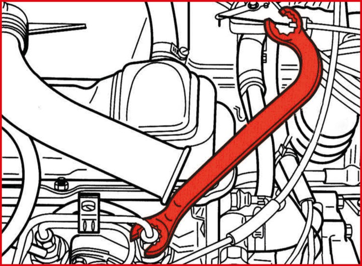 Clé pour conduites d'injection