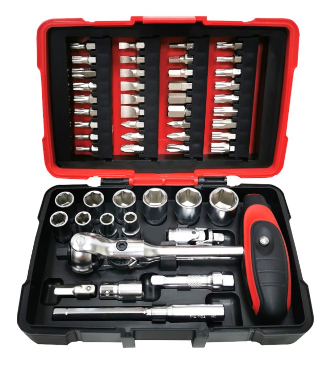 Coffret douilles 1/4'', 52 pcs