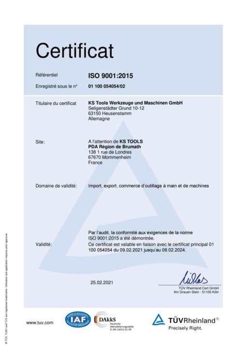 Constat de vérif. clé dynamo.