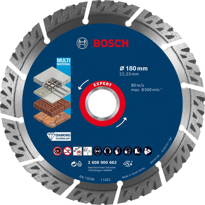 Disque Diam Multi-materiaux EXPERT 180x22.23x2.4x12mm