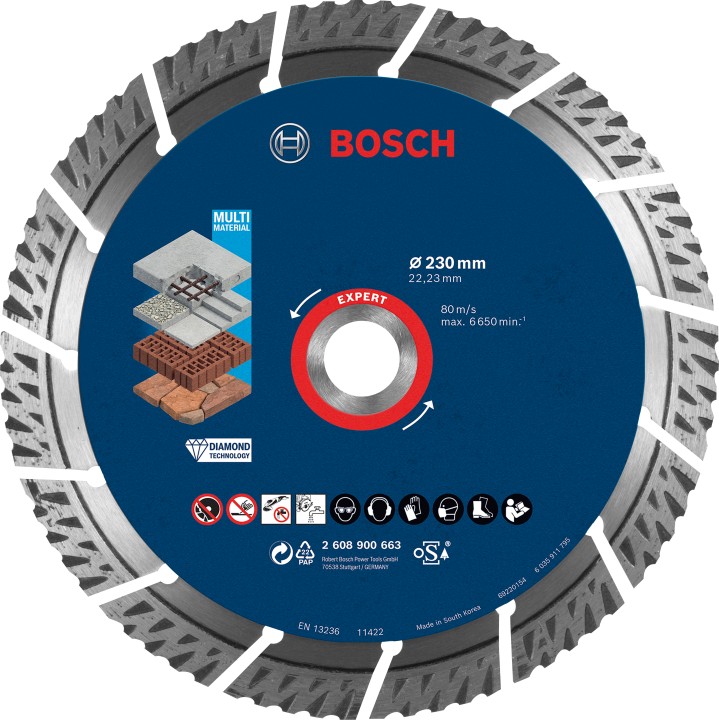 Disque Diam Multi-materiaux EXPERT 230x22.23x2.4x15mm