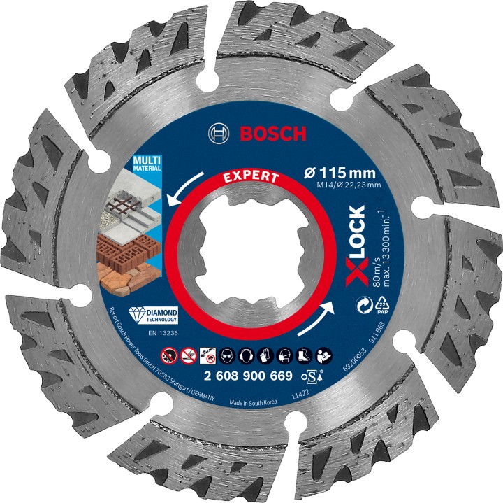 Disque Diamnd XLOCK Multi-materiaux EXPERT 115x22,23x2.4x12mm