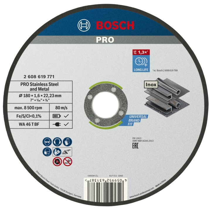 Disque PRO Métal Inox 180x1.6x