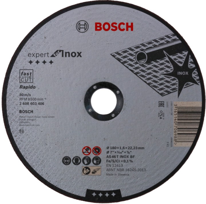 Disque PRO Métal Inox 180x1.6x