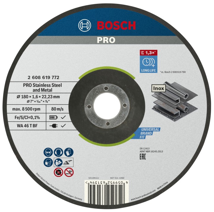 Disque PRO Métal Inox 180x1.6x