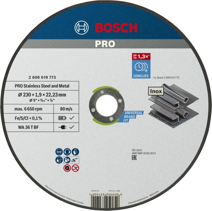 Disque PRO Métal Inox 230x1.9x