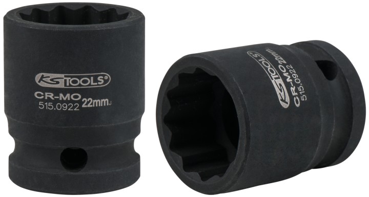 Douille choc 12p crt 1/2 22mm