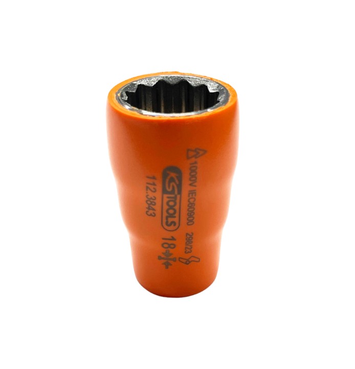 Douille isolée 3/8'' 12p, 18mm