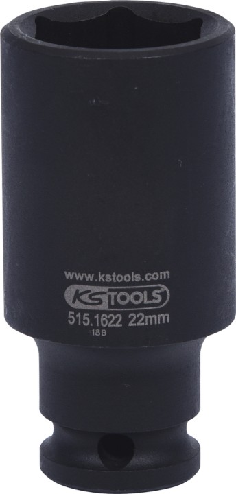 Douille lg chocs 6p 3/8, 22mm