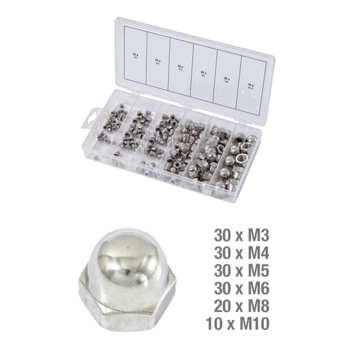 Ecrous borgnes inox, 150pcs