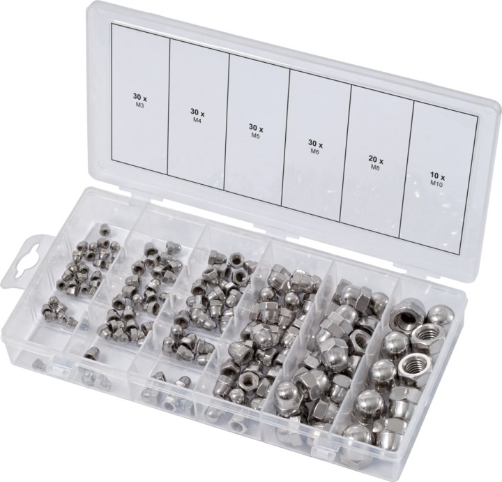 Ecrous borgnes inox, 150pcs