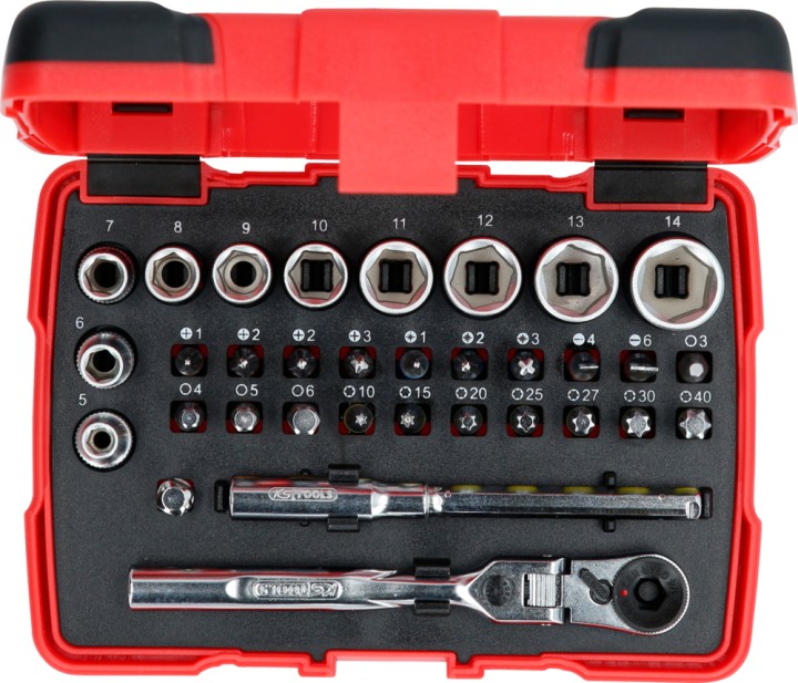 Embouts + douilles 1/4'', 33pc