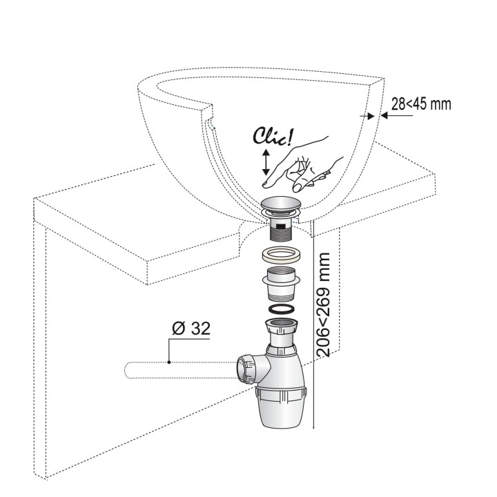 ENSEMBLE DE LAVABO QC SS TP