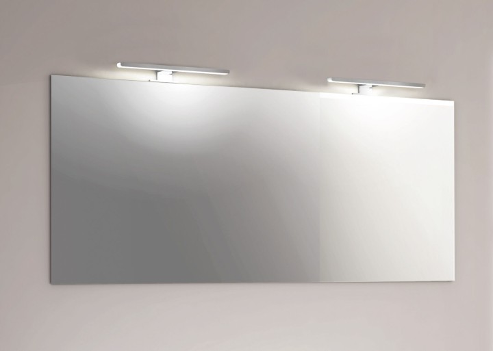 Ensemble meuble bas Graphic L 120 cm, plan double vasque, miroir et applique led
