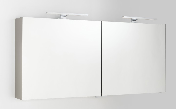 Ensemble meuble bas Intuitive L 100 cm avec plan vasque Ceramique, armoire de toilette et applique led